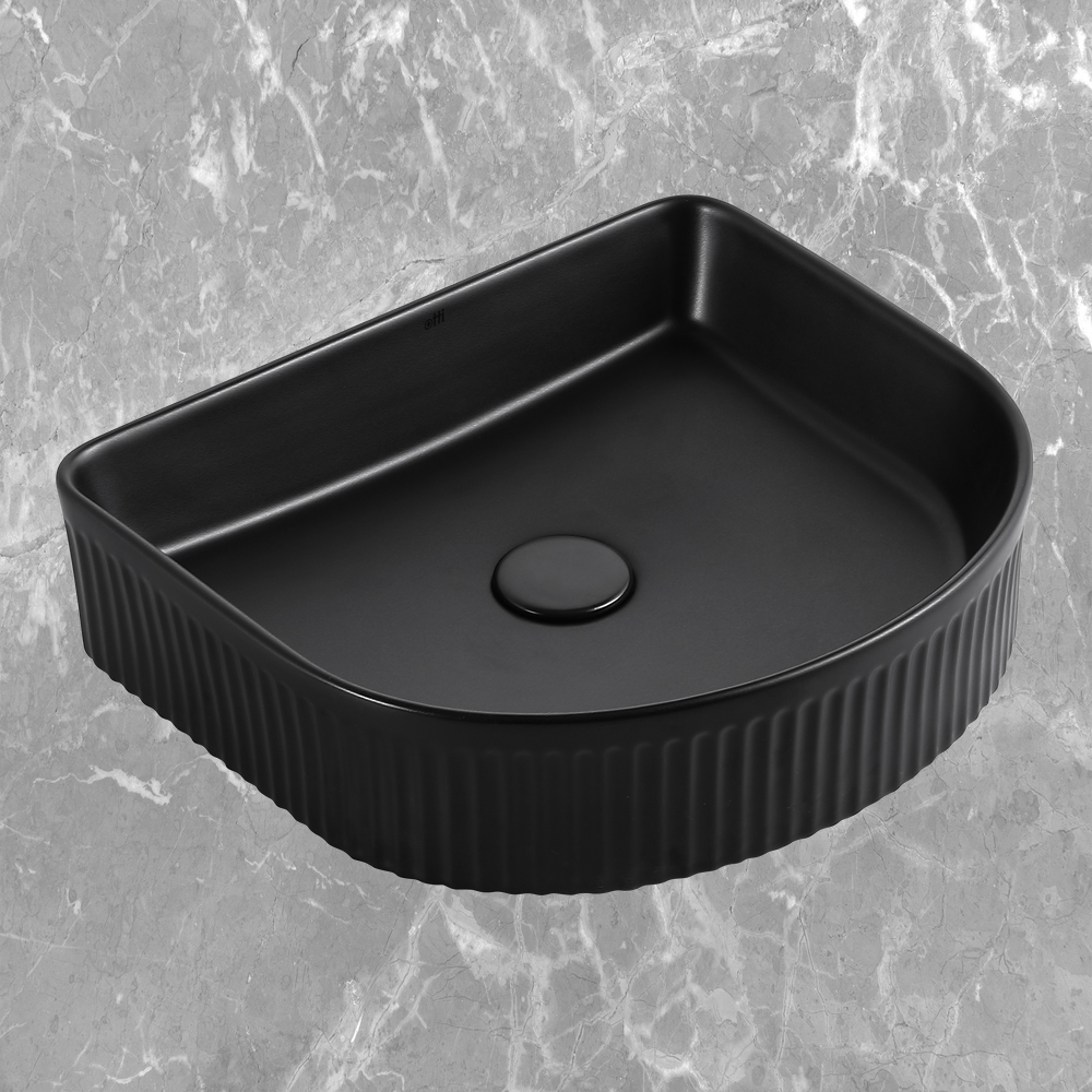 Otti Archie 415x365mm Fluted Basin Matte Black