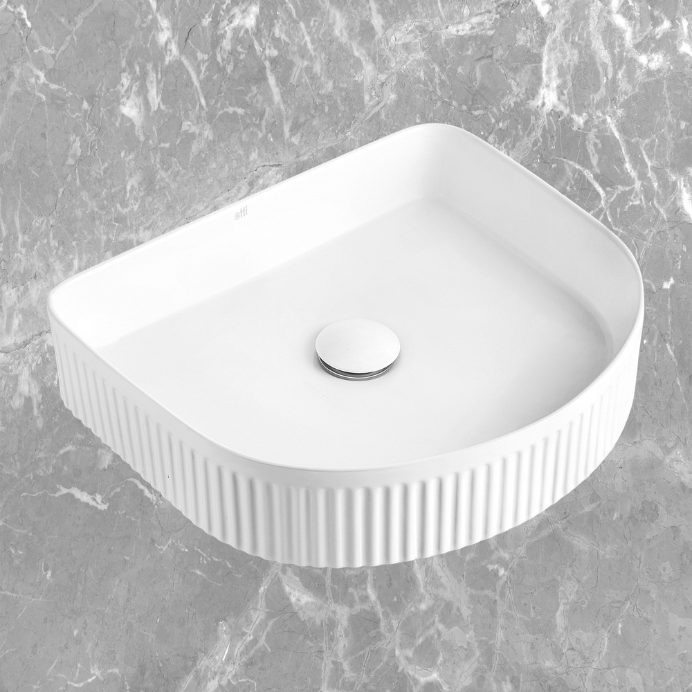 Otti Archie 415x365mm Fluted Basin Matte White