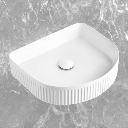 Otti Archie 415x365mm Fluted Basin Matte White