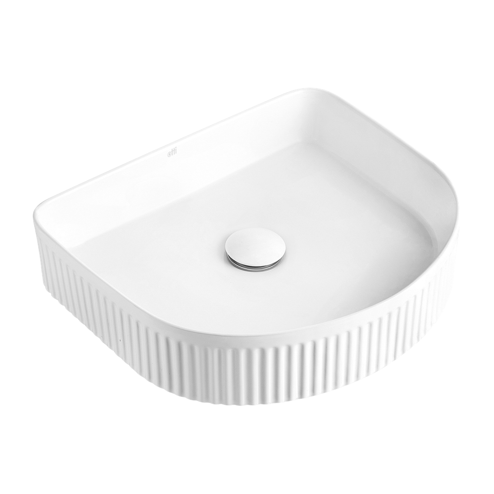 Otti Archie 415x365mm Fluted Basin Matte White