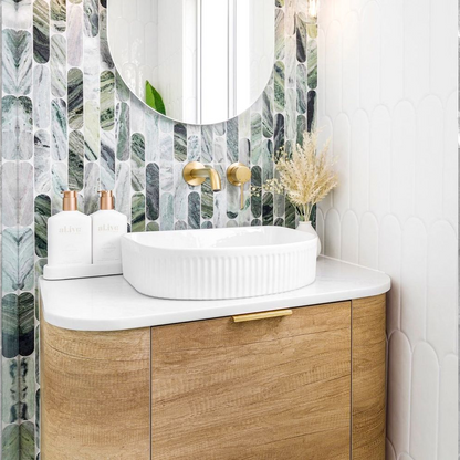 Otti Archie 415x365mm Fluted Basin Gloss White