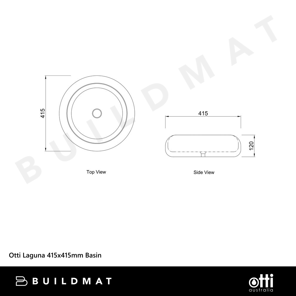 Otti Laguna 415x415mm Basin Matte White