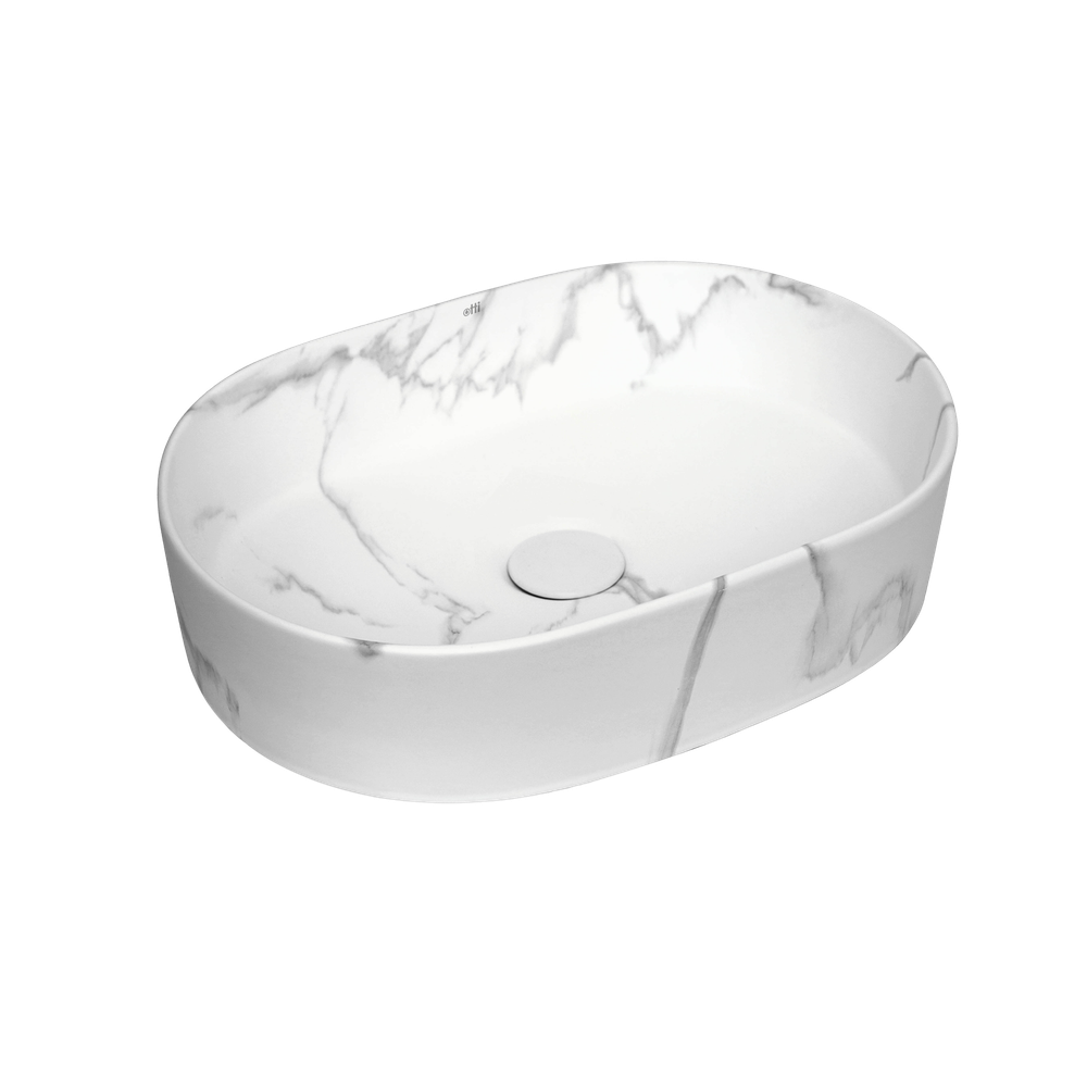 Otti Quay Oval 500x330mm Basin Matte Carrara