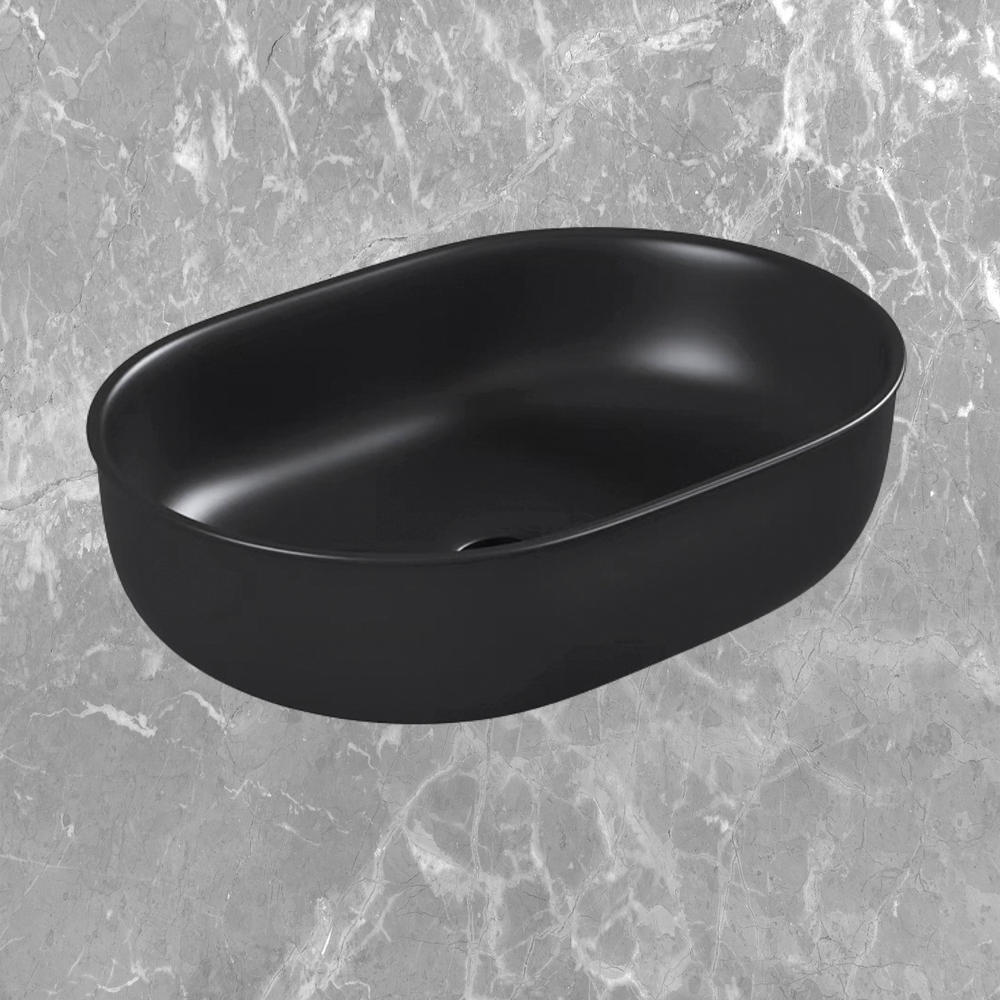 Otti Bronte Oval 500x350mm Basin Matte Black