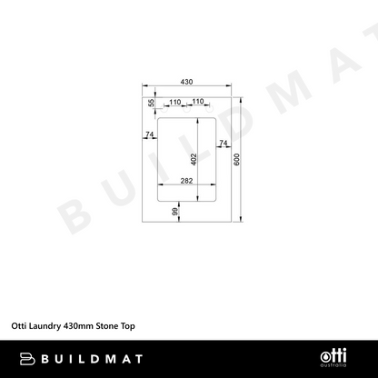 Otti Laundry 430mm Stone Top Pure White
