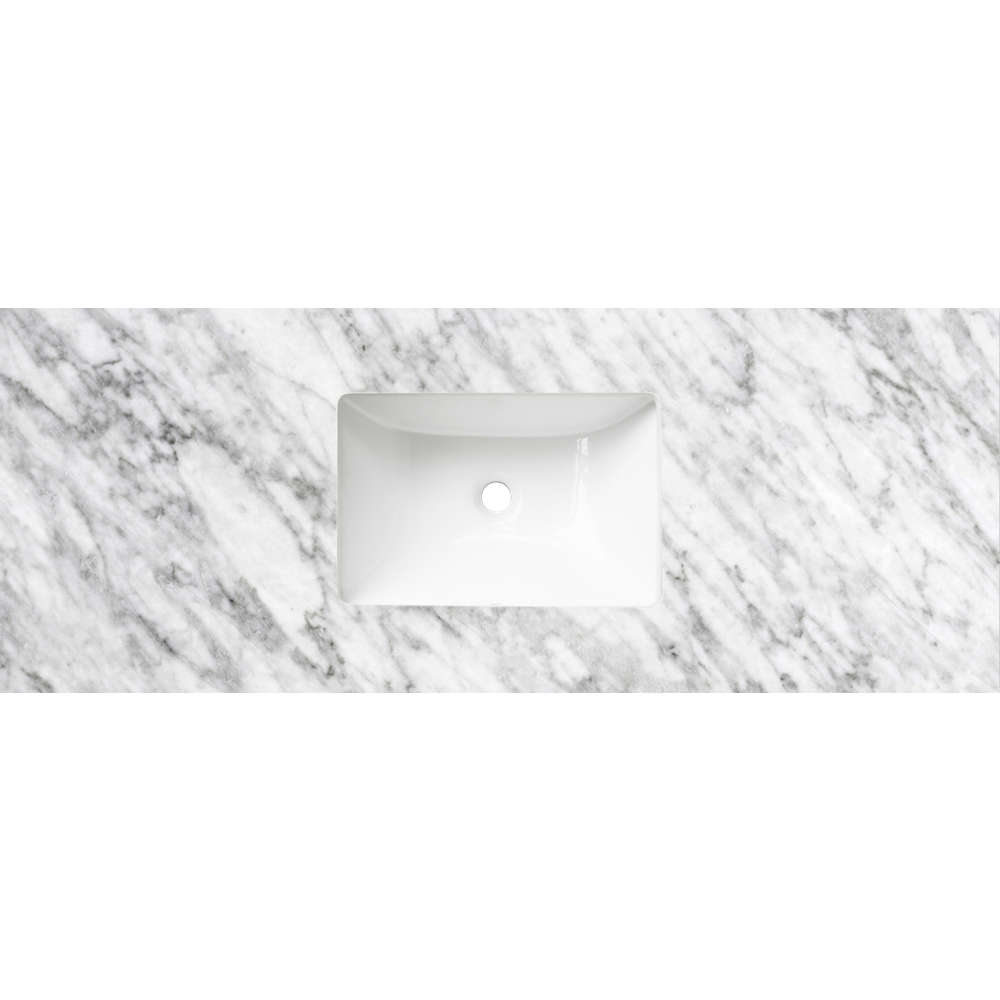 Otti Byron 1200mm Sable Walnut Wall Hung Vanity with Undermount Natural Carrara Marble Top