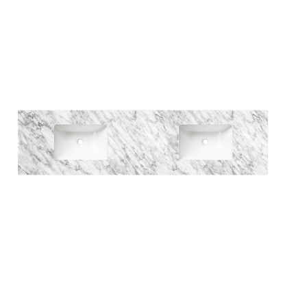 Otti Byron Fluted 1800mm Woodland Oak Wall Hung Vanity with Natural Carrara Top and Undermount Basin