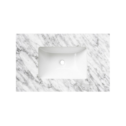 Otti Byron Fluted 750mm Woodland Oak Wall Hung Vanity with Natural Carrara Top and Undermount Basin