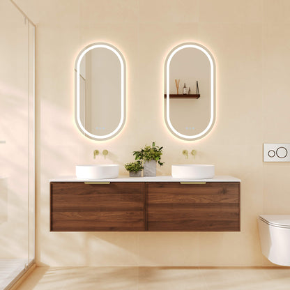 Paris 1500mm Wall-Hung Vanity - Walnut Woodmatt