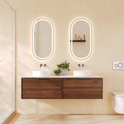 Paris 1500mm Wall-Hung Vanity - Walnut Woodmatt