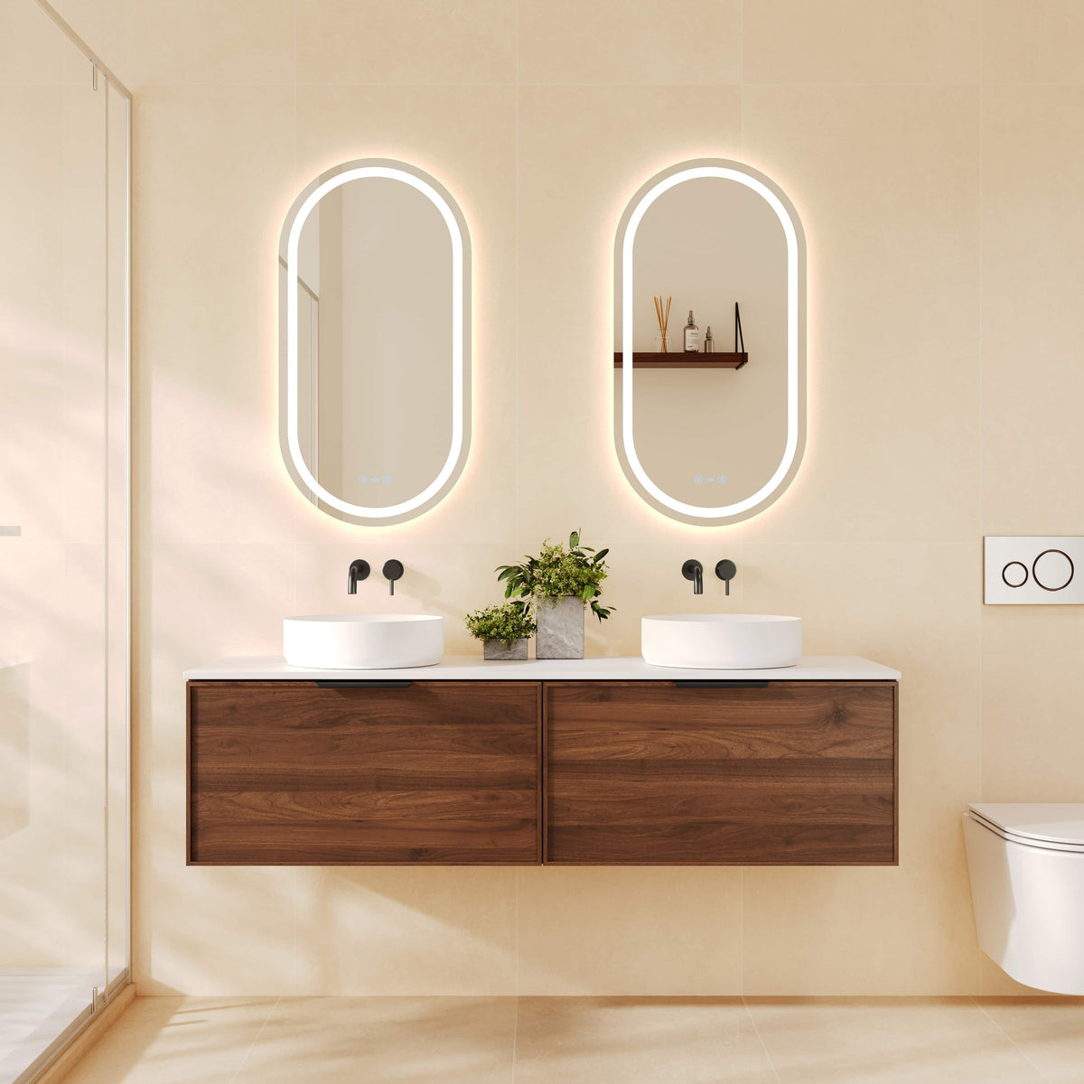 Paris 1500mm Wall-Hung Vanity - Walnut Woodmatt