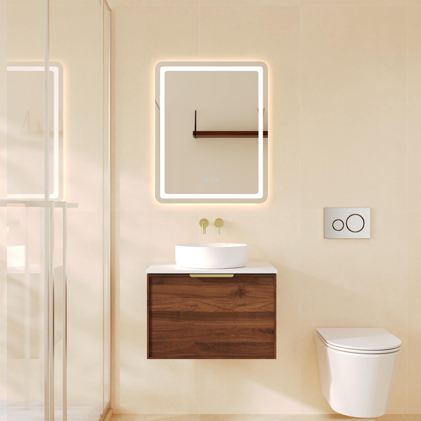 Paris 600mm Wall-Hung Vanity - Walnut Woodmatt