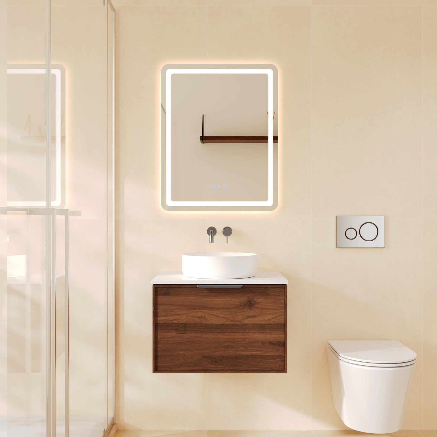Paris 600mm Wall-Hung Vanity - Walnut Woodmatt
