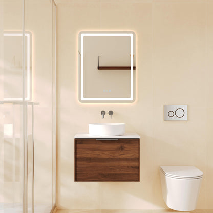 Paris 600mm Wall-Hung Vanity - Walnut Woodmatt