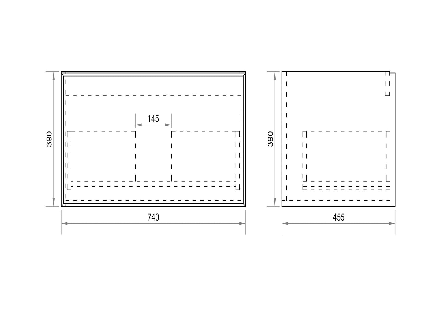 Paris 750mm Wall-Hung Vanity - Walnut Woodmatt