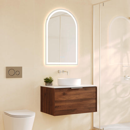 Paris 750mm Wall-Hung Vanity - Walnut Woodmatt