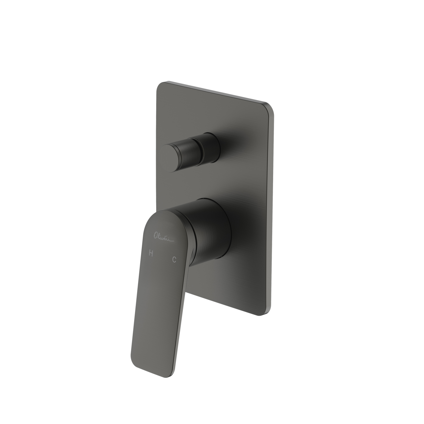 Oliveri Paris Wall Mixer With Diverter Gunmetal