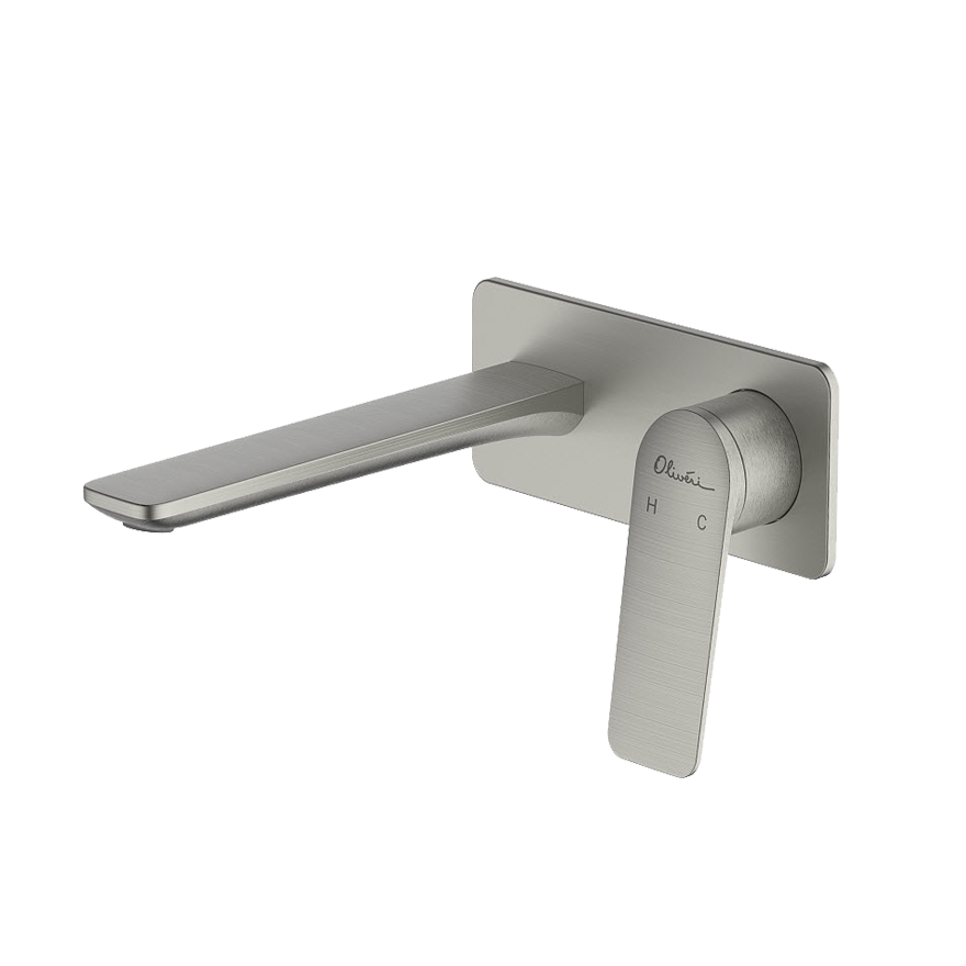 Oliveri Paris Wall Mixer Set Brushed Nickel Lead Free