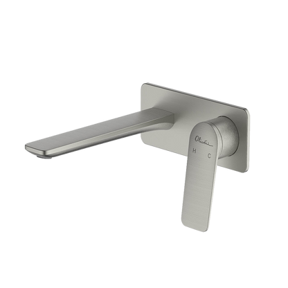 Oliveri Paris Wall Mixer Set Brushed Nickel Lead Free