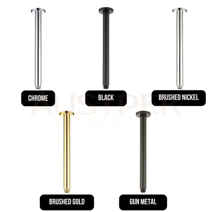INSPIRE PAVIA CEILING SHOWER ARM ROUND 300MM GUN METAL