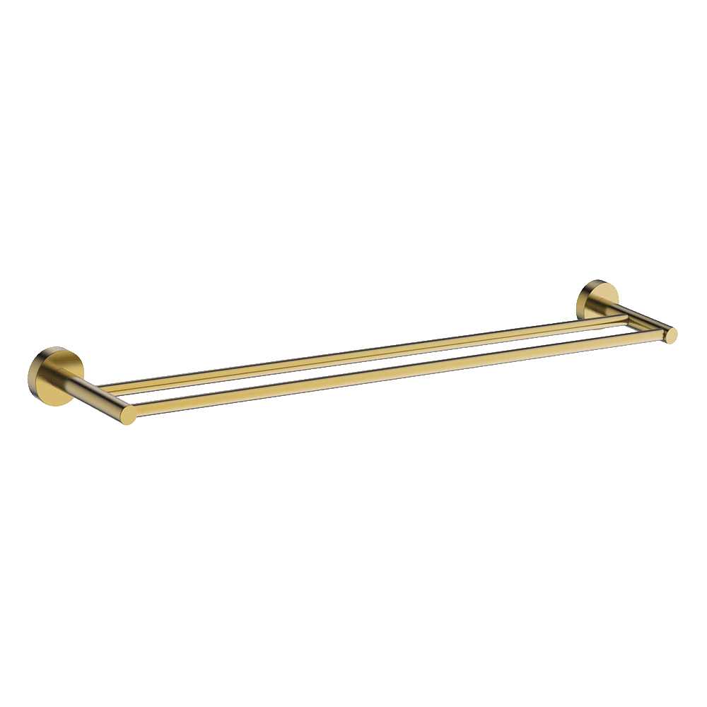 Poco Double Towel Rail 760mm - Brushed Brass