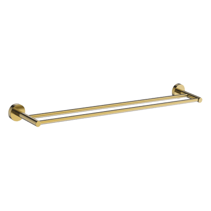 Poco Double Towel Rail 760mm - Brushed Brass