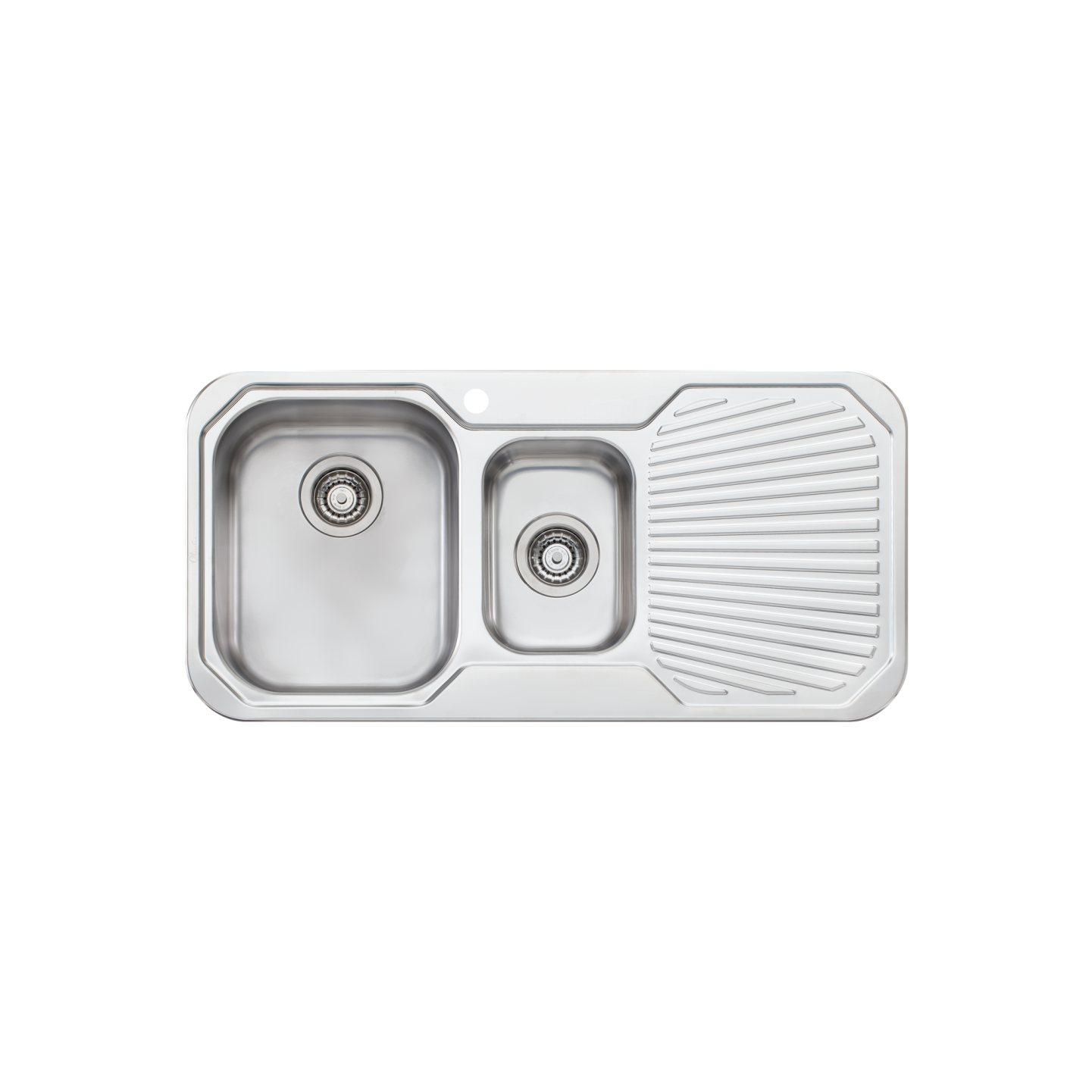 Oliveri Petite 1 And 1/2 Bowl Sink With Right Drainboard Stainless Steel