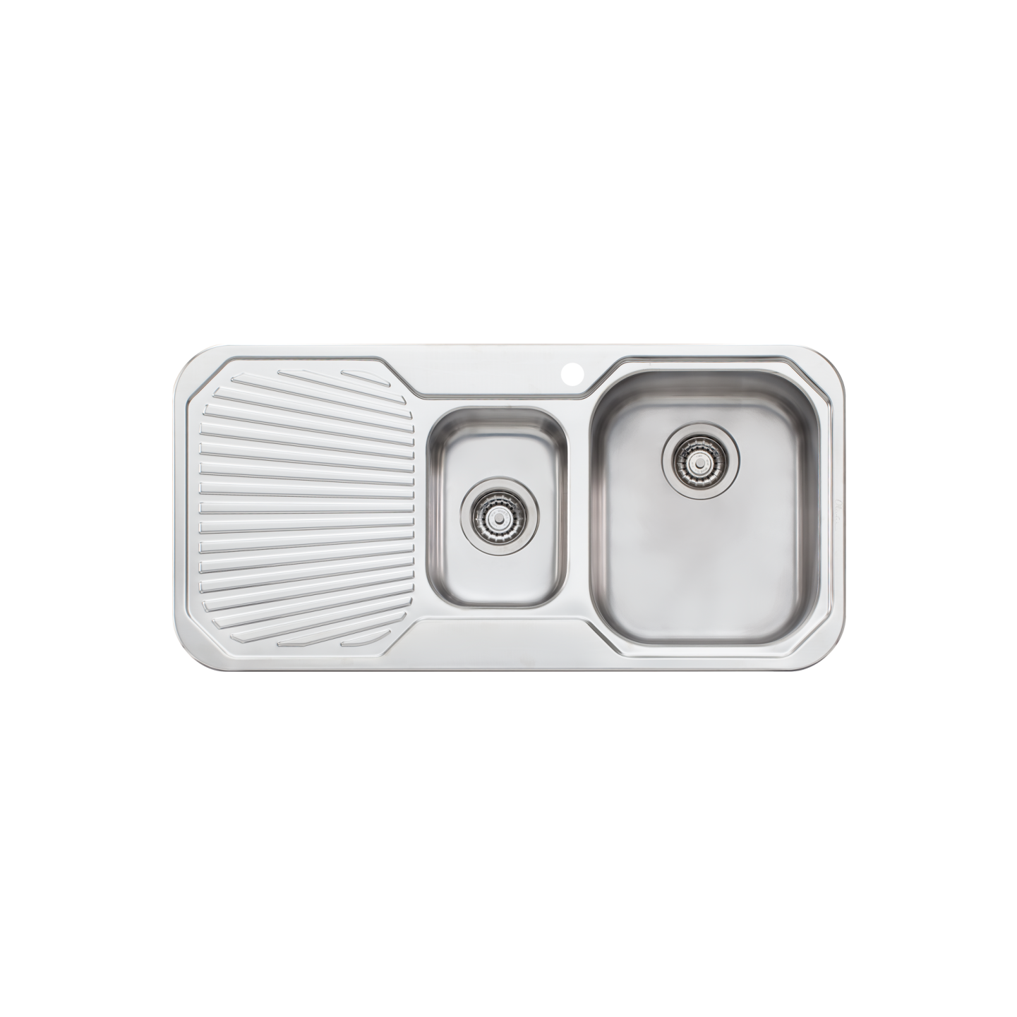 Oliveri Petite 1 And 1/2 Bowl Sink With Left Drainboard Stainless Steel