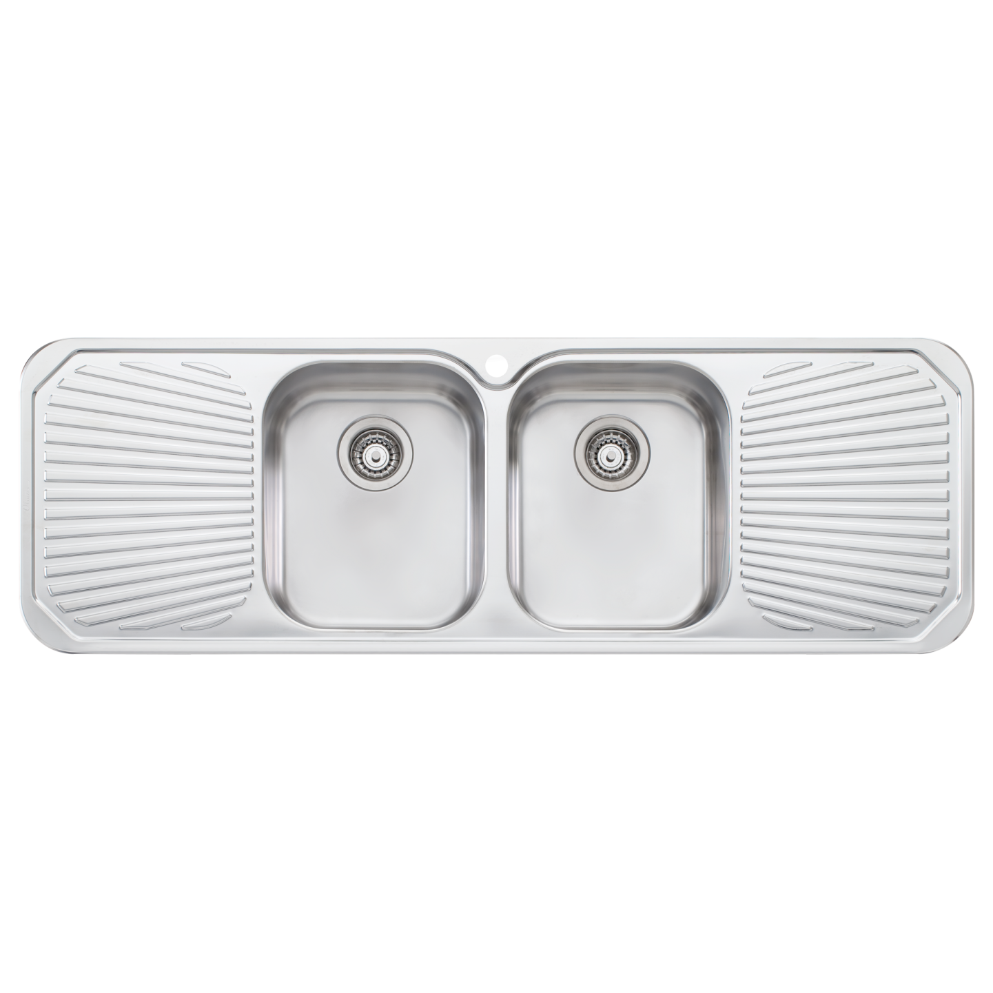 Oliveri Petite Double Bowl Sink With Double Drainer Stainless Steel