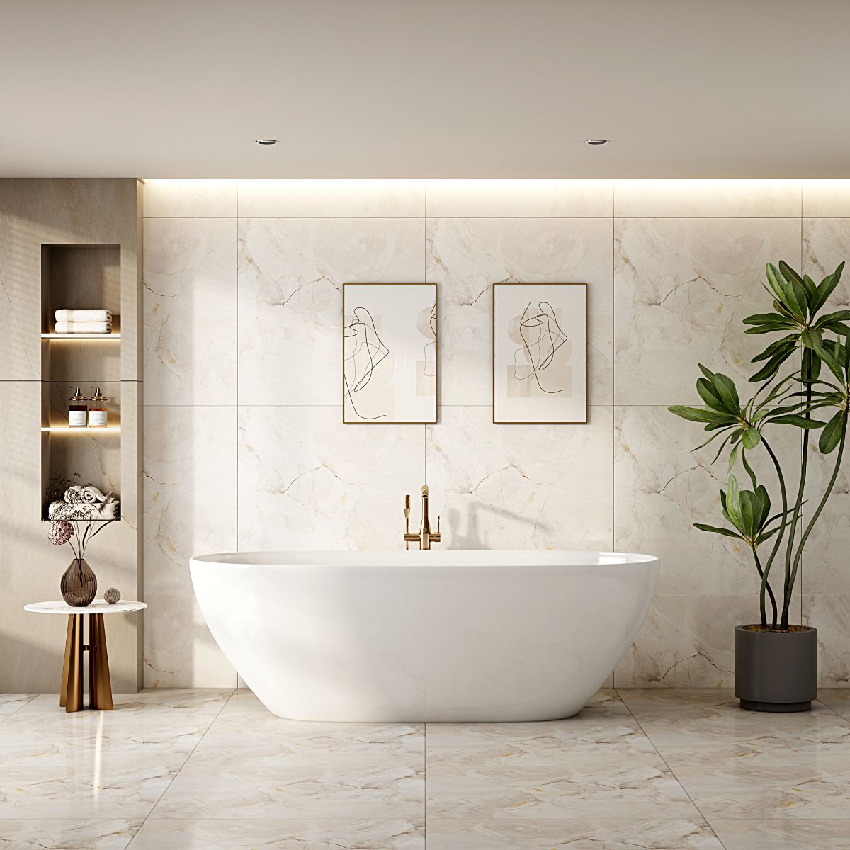 Pilato Freestanding Bathtub - 1700mm / Gloss White