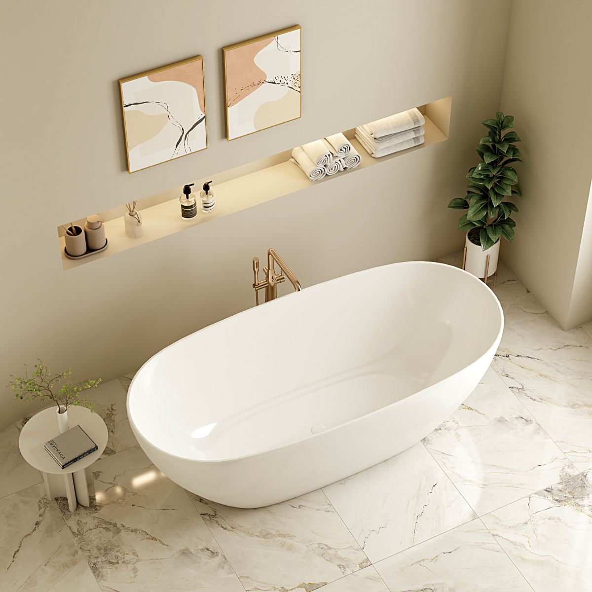 Pilato Freestanding Bathtub - 1500mm / Gloss White