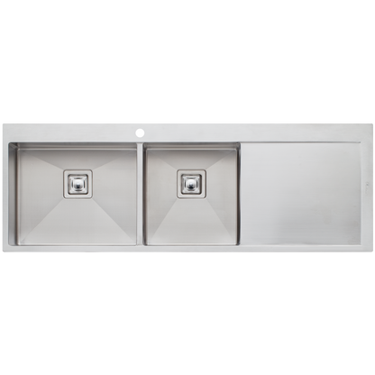 Oliveri Professional Series 1 And 3/4 Bowl Topmount Sink With Right Drainboard Stainless Steel