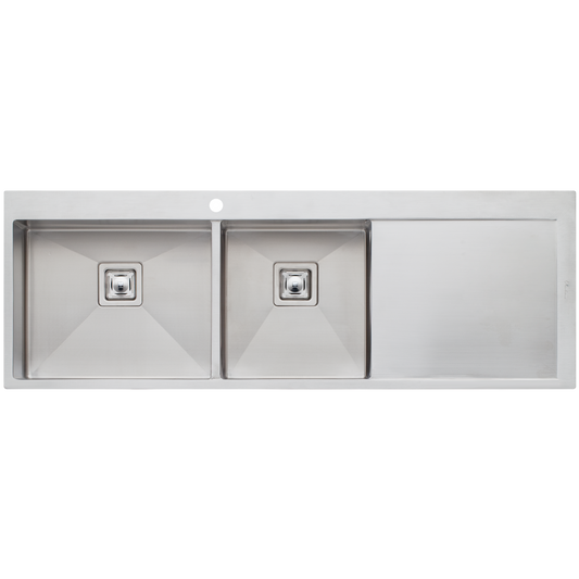 Oliveri Professional Series 1 And 3/4 Bowl Topmount Sink With Right Drainboard Stainless Steel