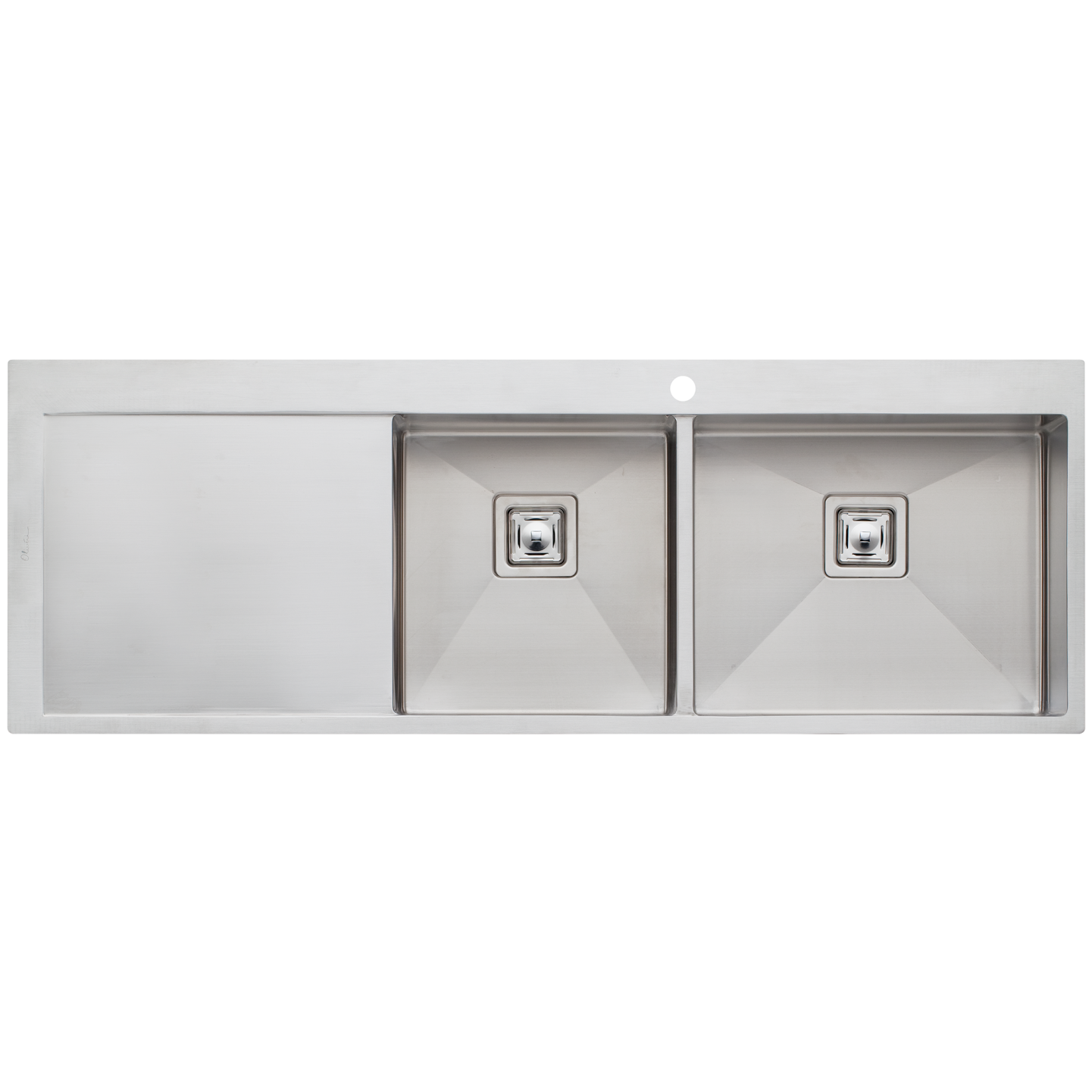 Oliveri Professional Series 1 And 3/4 Bowl Topmount Sink With Left Drainboard Stainless Steel