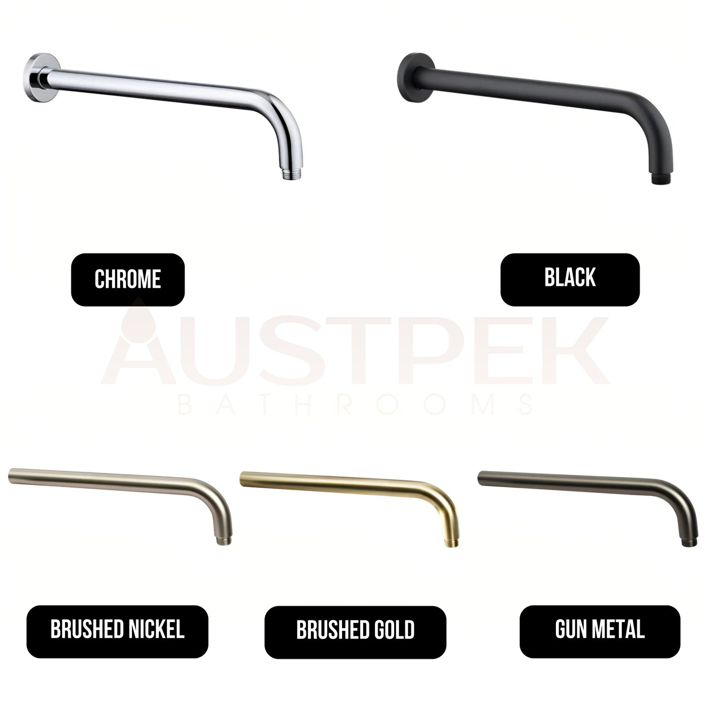 INSPIRE PAVIA WALL SHOWER ARM 400MM GUN METAL