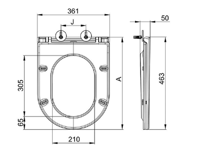 Slim UF Toilet Seat – Matt Black