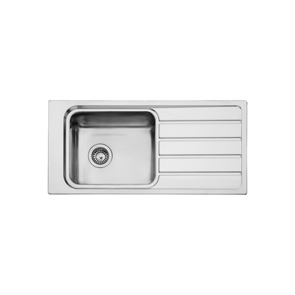Oliveri Puro Single Bowl Topmount Care Sink with Drainer Stainless Steel