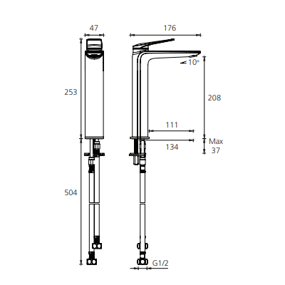 Oliveri Paris Tower Basin Mixer