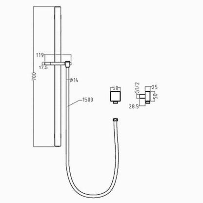 Inspire Pavia Shower Rail