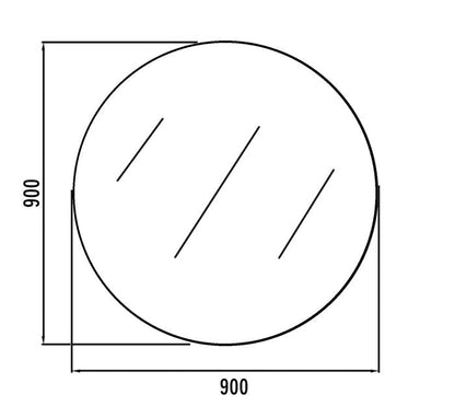 INSPIRE ROUND BEVEL MIRROR 900MM