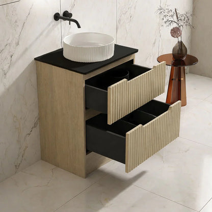Fluted Rhea 600mm Freestanding Cabinet - Natural Oak - 600mm / Natural Oak Only