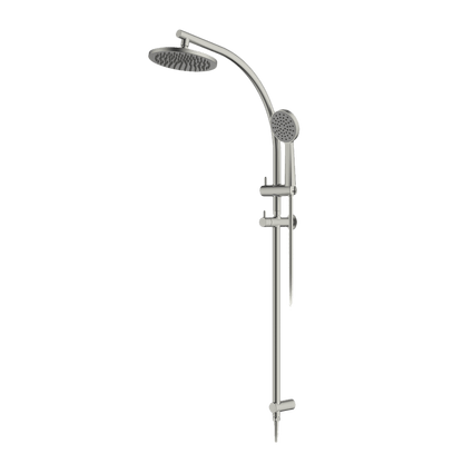 Twin Curve Rail and Hand Shower Ensemble - Brushed Nickel