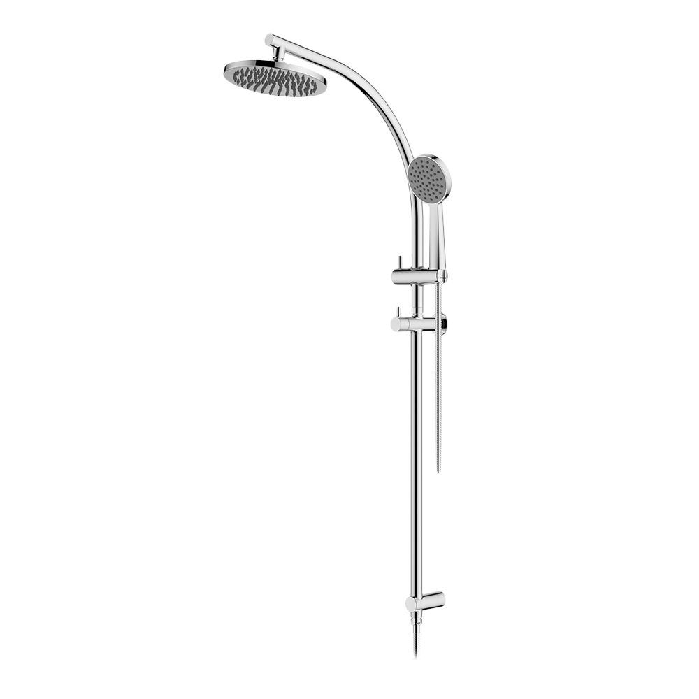 Twin Curve Rail and Hand Shower Ensemble - Brushed Nickel