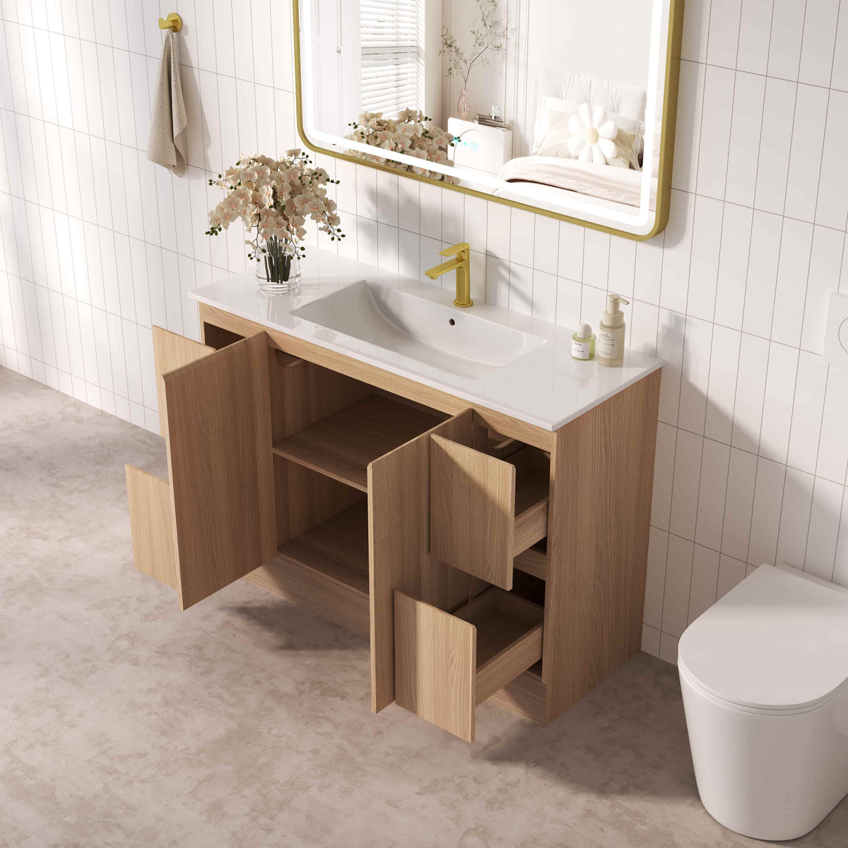 RITA 1200mm Freestanding Cabinet - Elegant Oak (+ ST-120-LW)