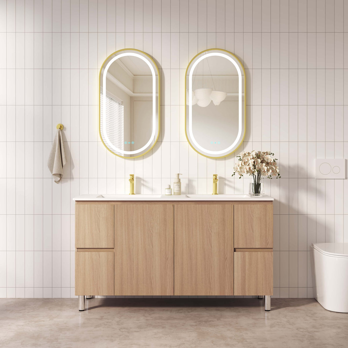 RITA 1500mm Freestanding Cabinet - Elegant Oak (+ TOP 150 + KB-150HE-EO)