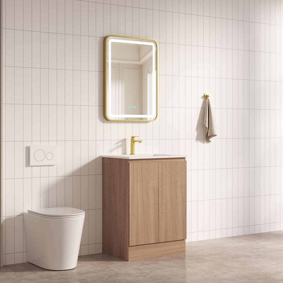 RITA 600mm Freestanding Cabinet - Elegant Oak (+ ST-60-CA + KB-60HE-EO)