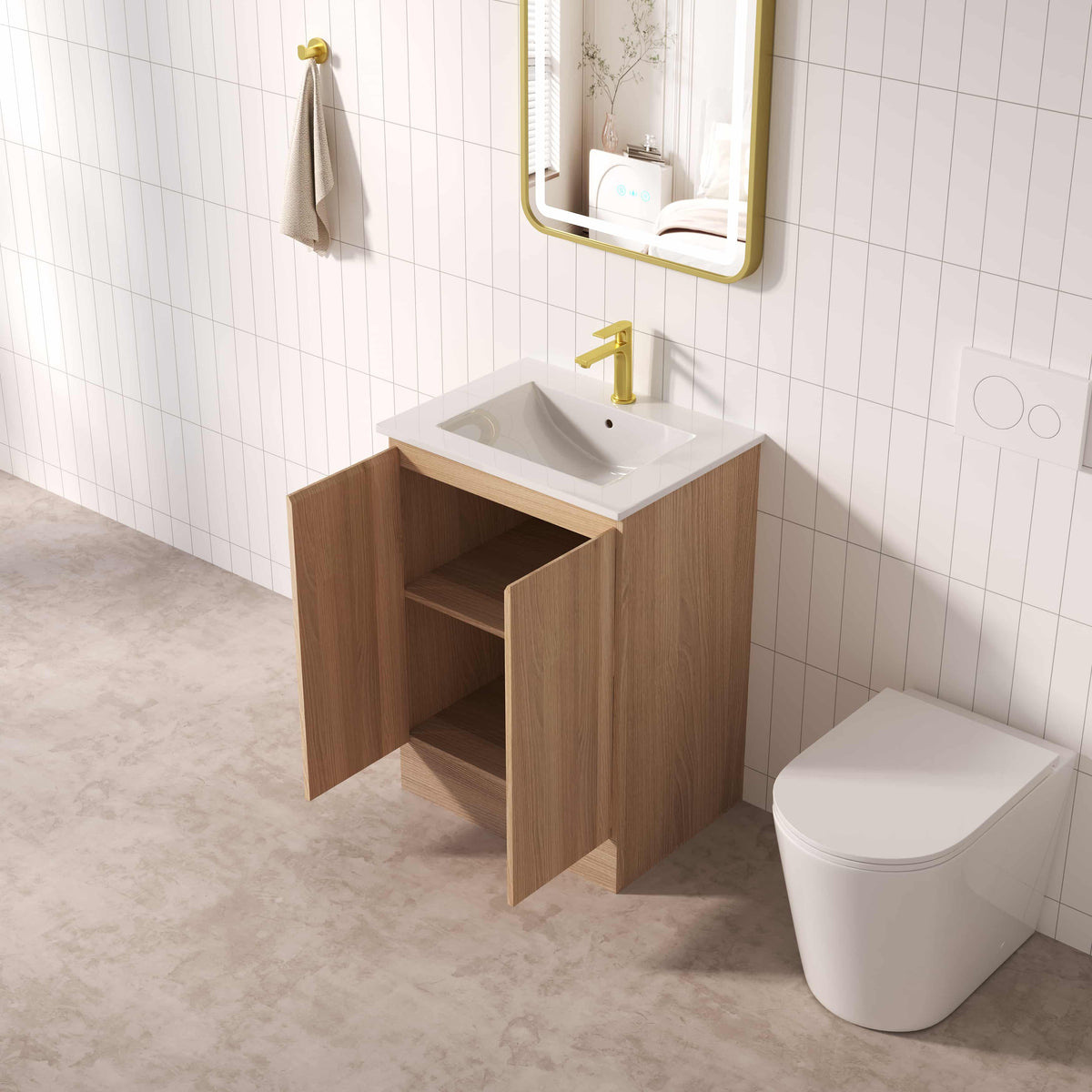 RITA 600mm Freestanding Cabinet - Elegant Oak (+ ST-60-CA)