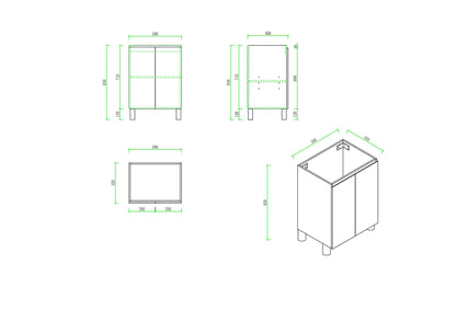 RITA 600mm Freestanding Cabinet - Elegant Oak (+ ST-60-LW)