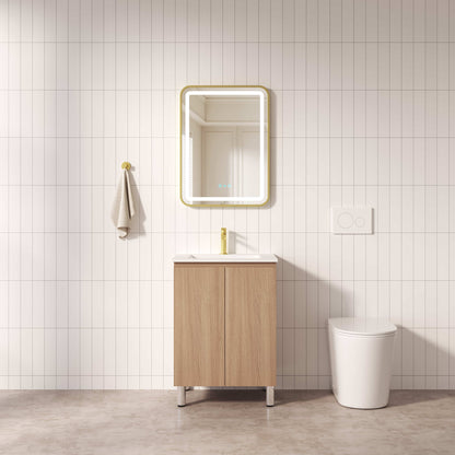 RITA 600mm Freestanding Cabinet - Elegant Oak (+ ST-60-BK + KB-60HE-EO)