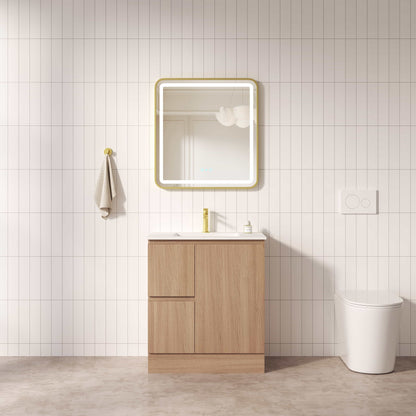 RITA 750mm Freestanding Cabinet (LHD)- Elegant Oak (+ ST-75-BK)